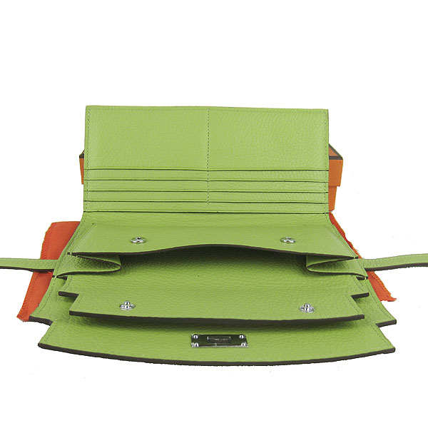 High Quality Hermes Kelly Long Clutch Bag Green H009 Replica - Click Image to Close